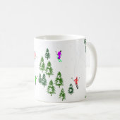 Mug Illustration de skieurs alpins colorés (Devant droit)