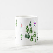 Mug Illustration de skieurs alpins colorés (Centre)
