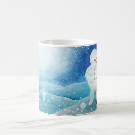 Mug Illustration de Snowman et Penguin (Centre)