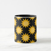 Mug Illustration de soleil brillant sur fond noir moti (Centre)