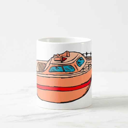 Mug Illustration de Speedboat amusant Nautical Boat De