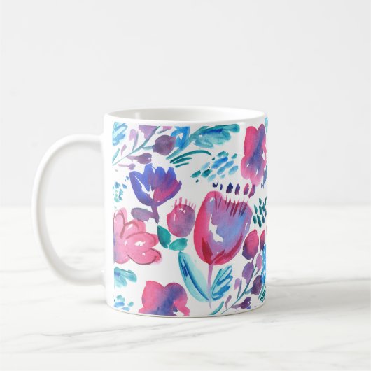 Mug illustration de style boho floral rustique dessiné (Gauche)