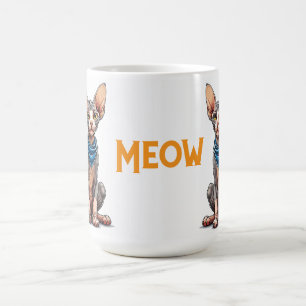 Mug Illustration de style cartoon d'un chat Sphynx