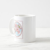 Mug Illustration de timbre-poste à fleurs de cerisier (Devant gauche)