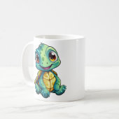 Mug Illustration de tortue caricaturale (Devant gauche)