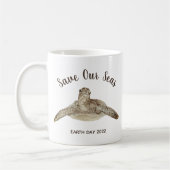Mug Illustration de tortue marine Eco Message 20xx per (Gauche)