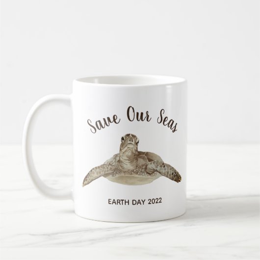 Mug Illustration de tortue marine Eco Message 20xx per (Gauche)