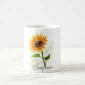 Mug Illustration de tournesol aquarelle - Lumineuse et (Centre)