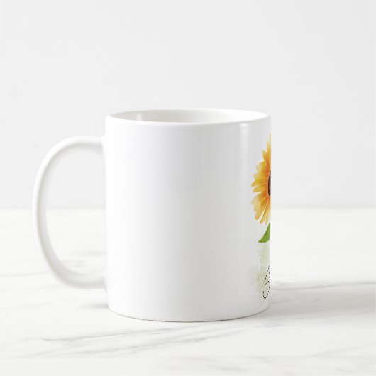 Mug Illustration de tournesol aquarelle - Lumineuse et (Gauche)