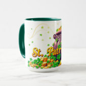 Mug Illustration de trèfle centré sur un pot d'or chan (Devant gauche)