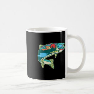 Mug Illustration de truite naturelle Pêche à la mouche