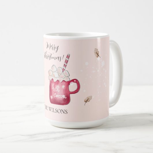 Mug Illustration de vacances de cacao chaud mignon (Devant droit)