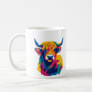 Mug Illustration de vache des Highlands Peinture à l'a