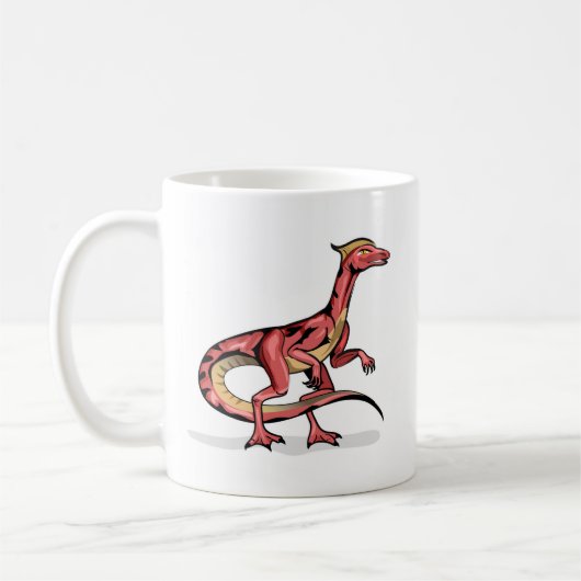 Mug Illustration De Velociraptor. (Gauche)