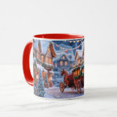 Mug illustration de village de Noël (Devant gauche)