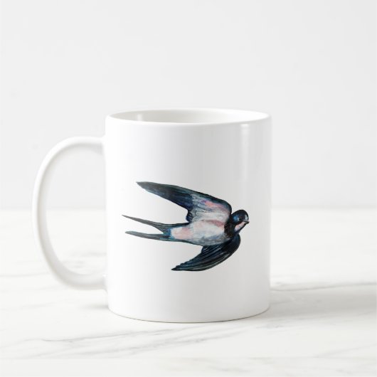 Mug Illustration de vol d'hirondelle de grange (Gauche)