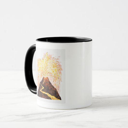 Mug Illustration de volcan éclatant (Devant gauche)