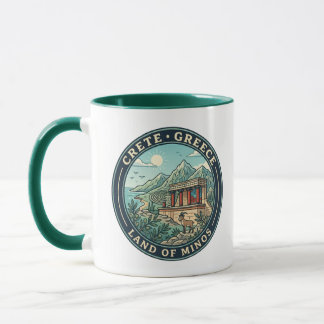 Mug Illustration de voyage de Crète Grèce Badge d'art