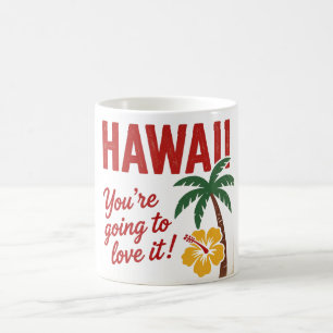 Mug Illustration de voyage des îles hawaïennes rétro v