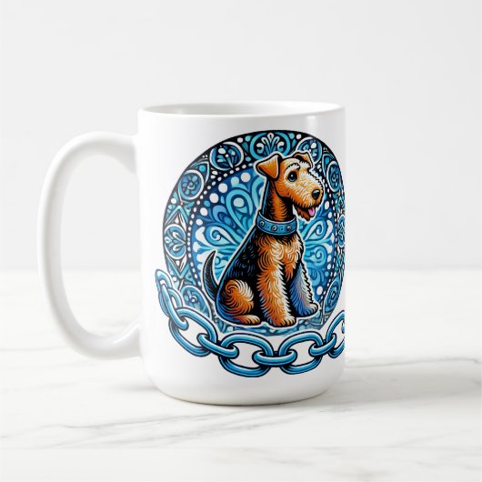 Mug Illustration décorative d'un chien terrier (Gauche)