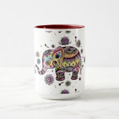 Mug Illustration d'éléphant de bébé coloré mignon (Centre)