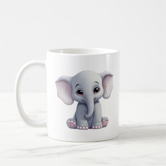 Mug Illustration d'éléphant de dessin animé (Gauche)