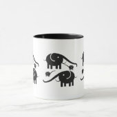 Mug Illustration d'éléphant en cuir noir (Centre)