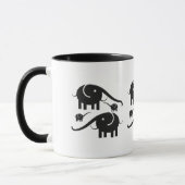 Mug Illustration d'éléphant en cuir noir (Gauche)