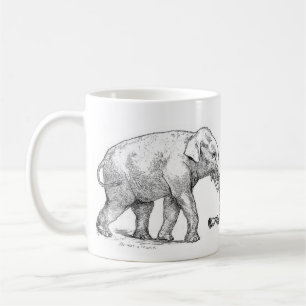 Mug Illustration d'éléphant vintage décorative