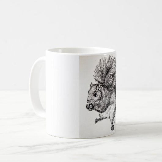 Mug Illustration d'encre d'écureuil (Devant gauche)