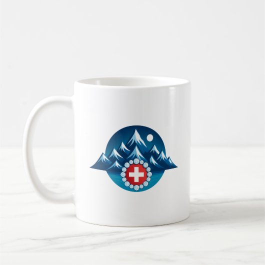 Mug Illustration des Alpes suisses (Gauche)