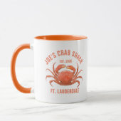Mug Illustration des aquarelles Coral-Rouge Crabe (Gauche)