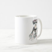 Mug Illustration des aquarelles de chien Schnauzer min (Devant droit)