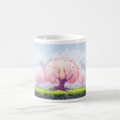 Mug Illustration des arbres roses (Centre)