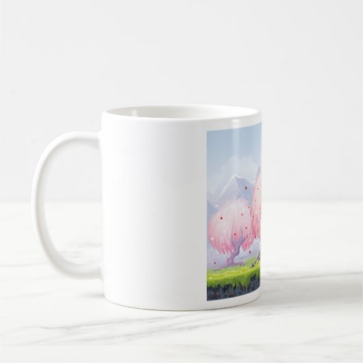 Mug Illustration des arbres roses (Gauche)