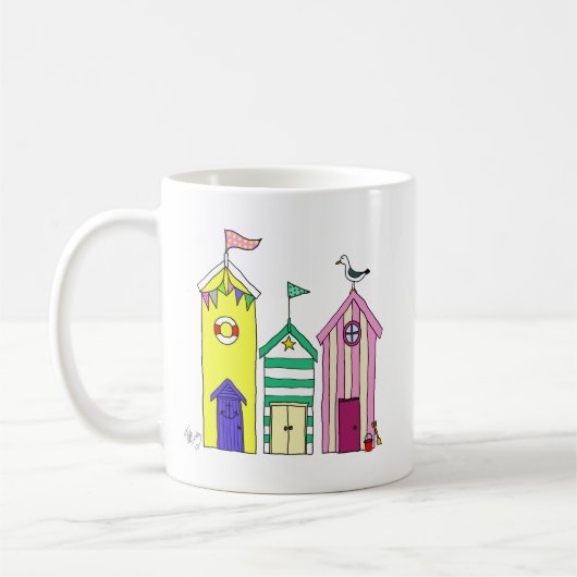 Mug Illustration des Beach Huts 1 (Gauche)