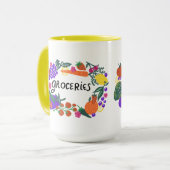 Mug Illustration des fruits et des épiceries Légumes (Devant gauche)