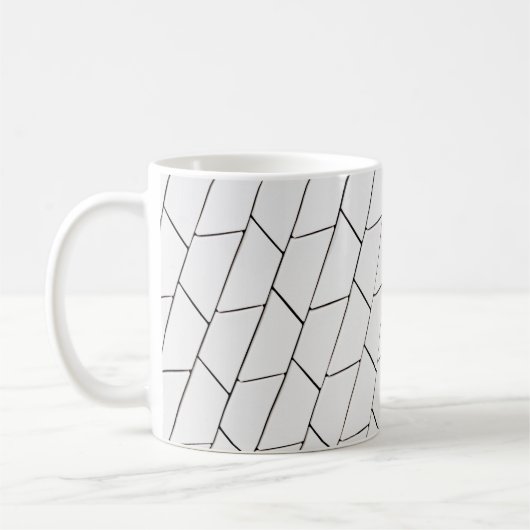 Mug Illustration des lignes blanches et noires (Gauche)