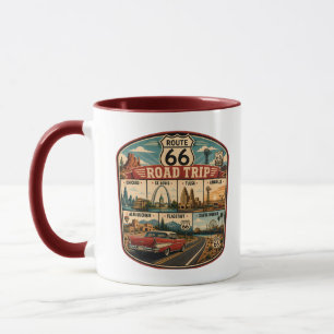 Mug Illustration des monuments de la route 66 - Badge