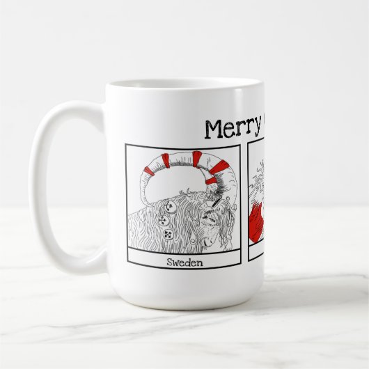Mug Illustration des personnages de Noël dans le monde (Gauche)