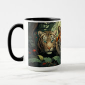 Mug Illustration des tigres monogrammes personnalisés (Gauche)