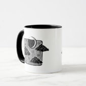Mug Illustration dessinée à la main du ciel nocturne a (Devant gauche)