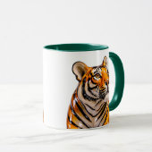 Mug Illustration détaillée de tigre (Devant droit)