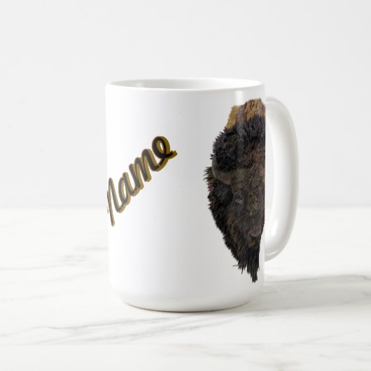 Mug Illustration détaillée d'une tête de bison d'Améri (Devant droit)