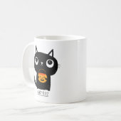 Mug Illustration d'Halloween de chat noir mignon Candy (Devant gauche)