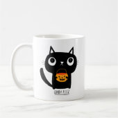 Mug Illustration d'Halloween de chat noir mignon Candy (Gauche)