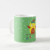 Mug Illustration d'hiver de la chouette de Noël person (Devant gauche)