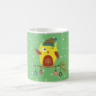 Mug Illustration d'hiver de la chouette de Noël person