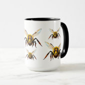 Mug Illustration d'insecte guêpe jaune (Devant droit)