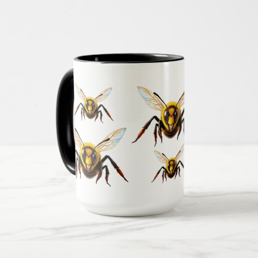 Mug Illustration d'insecte guêpe jaune (Devant gauche)